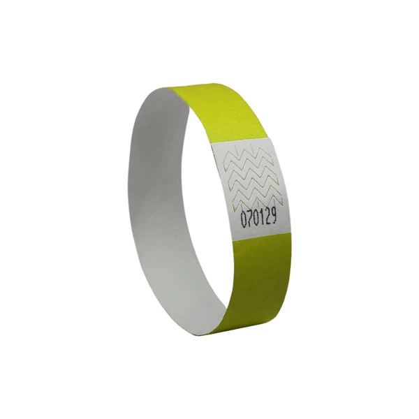 Braccialetti identificativi - in Tyvek - giallo fluo - 265 x 19 mm - 50 fogli - 10 et/fg - Avery - Conf. 500 pezzi
