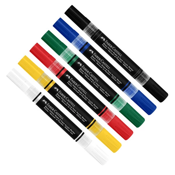 Marcatori Shake&Paint - colori assoriti basic - Faber-Castell - conf. 6 pz