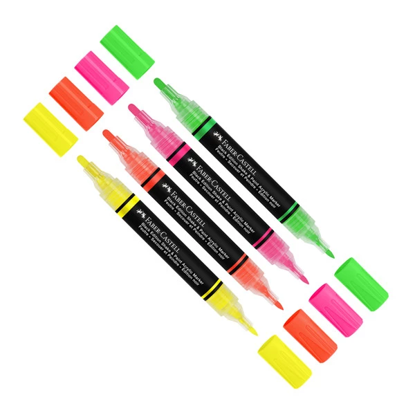Marcatori Shake&Paint - colori assoriti neon - Faber-Castell - conf. 4 pz