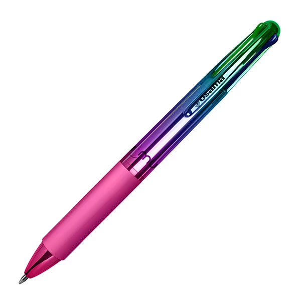 Penna a sfera scatto 4 Color - colori Rainbow assortiti - Osama - expo 24 pezzi