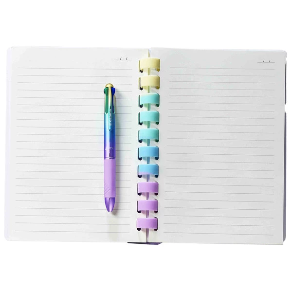 Blocco ad anelli Rainbow pastel - anelli sul lato lungo - 1 rigo - B5 - 80 gr - 80 fogli - Osama