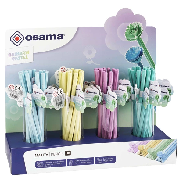Expo matite Rainbow pastel - HB - Osama - 64 pezzi