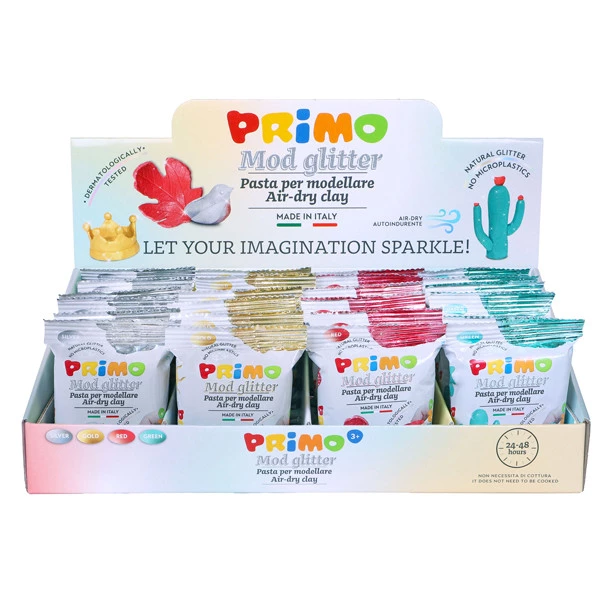 Easy Do - 250 gr - colori assortiti glitter - Primo - expo da banco 24 pezzi