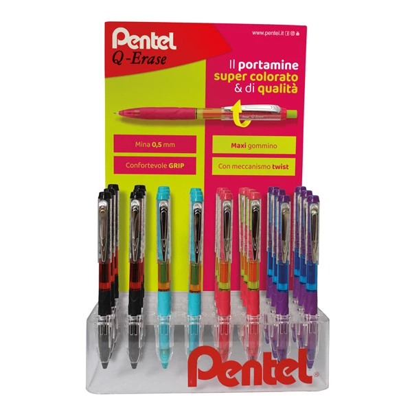 Portamine Q-erase - mina 0.5mm - Pentel - expo 48 pezzi
