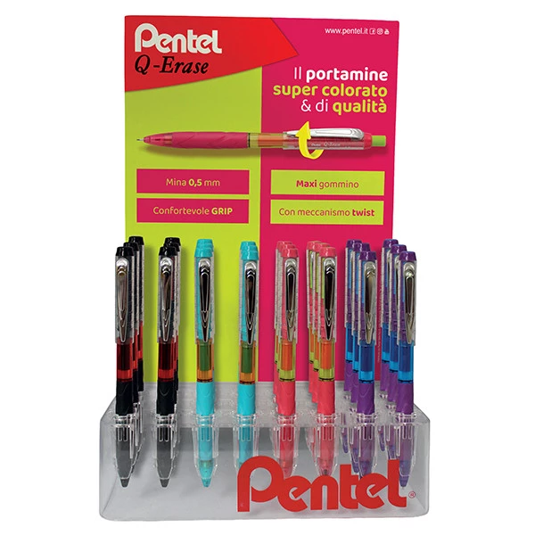 Portamine Q-erase - mina 0.5mm - Pentel - expo 48 pezzi