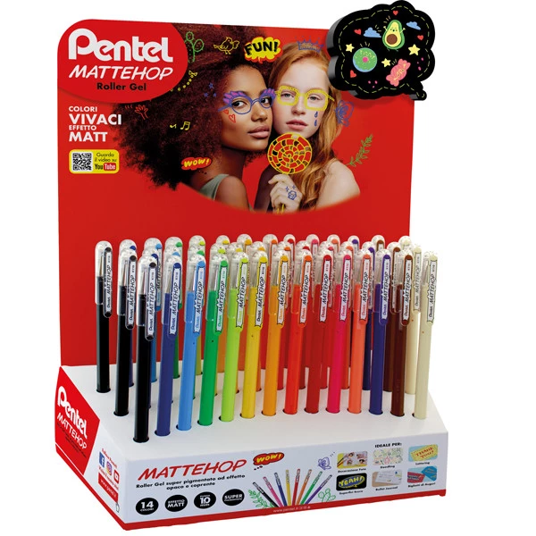 Penna gel Mattehop - punta 1.0mm - Pentel - expo 42 pezzi