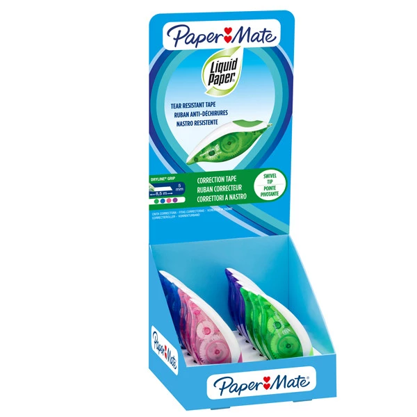 Correttori Dryline Grip - colori assortiti - Papermate - expo 24 pezzi