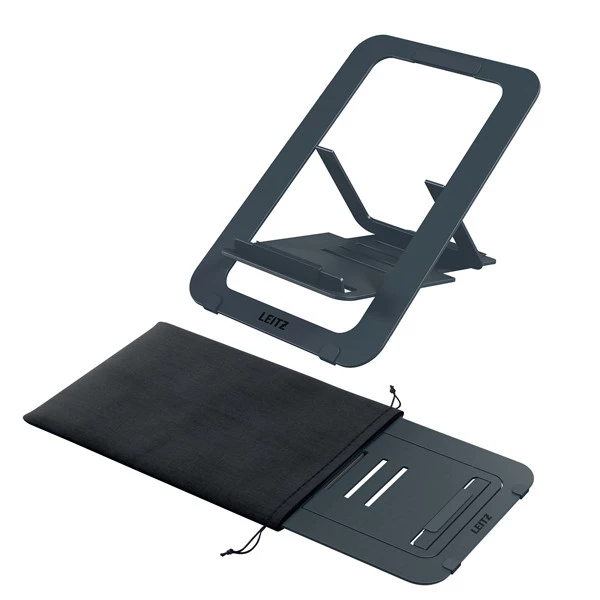 Supporto notebook - regolabile ultrapiatto - grigio scuro - in alluminio - Leitz