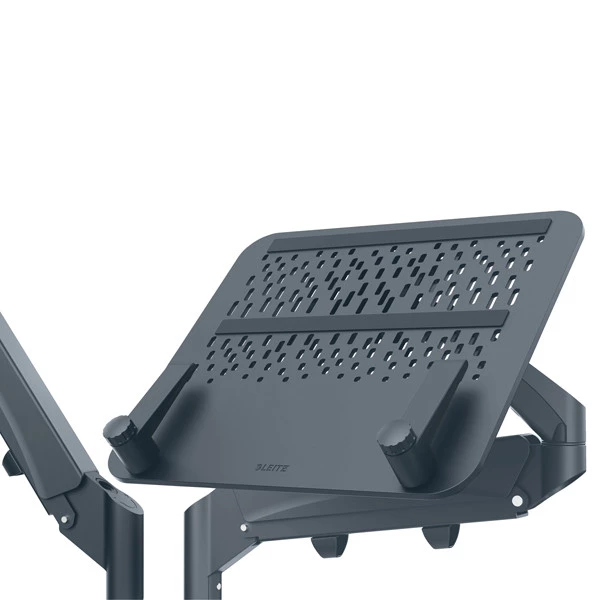 Braccio salvaspazio - per 2 monitor & laptop - grigio scuro - Leitz Ergo