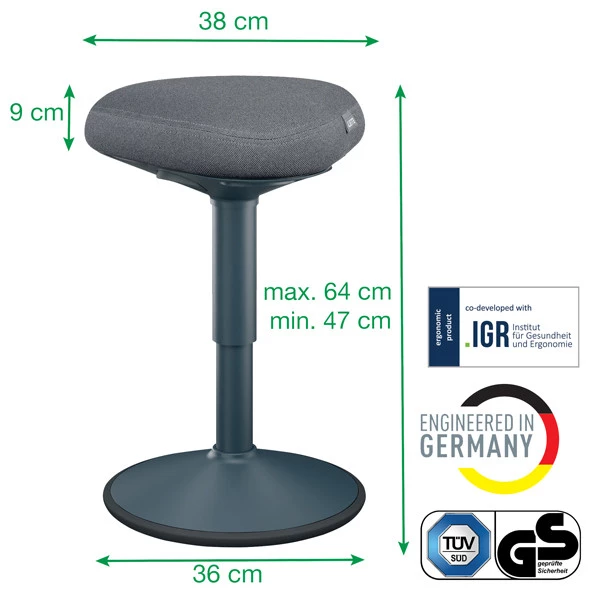 Sgabello Active Comfort da seduta - grigio scuro - Leitz