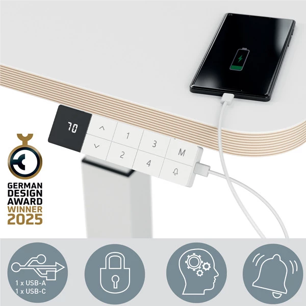 Scrivania Compatta Elettrica Sit-Stand - fissa - 80 x 60 x 65 cm - bianco - Leitz