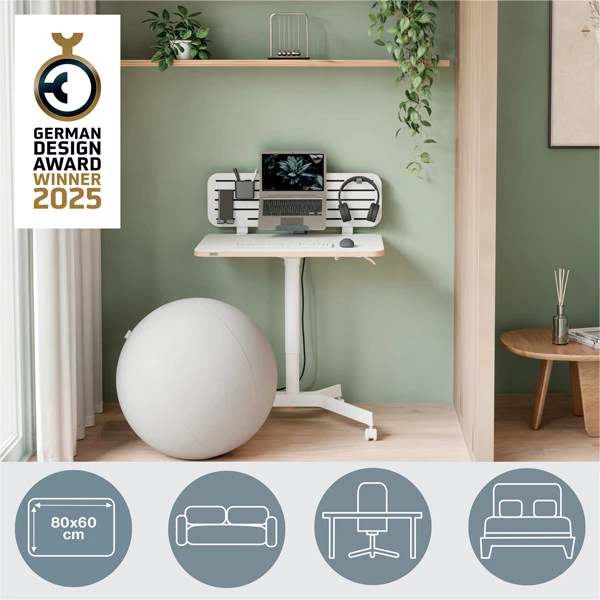 Scrivania Compatta pneumatica Sit-Stand - mobile - 80 x 60 x 75 cm - bianco - Leitz