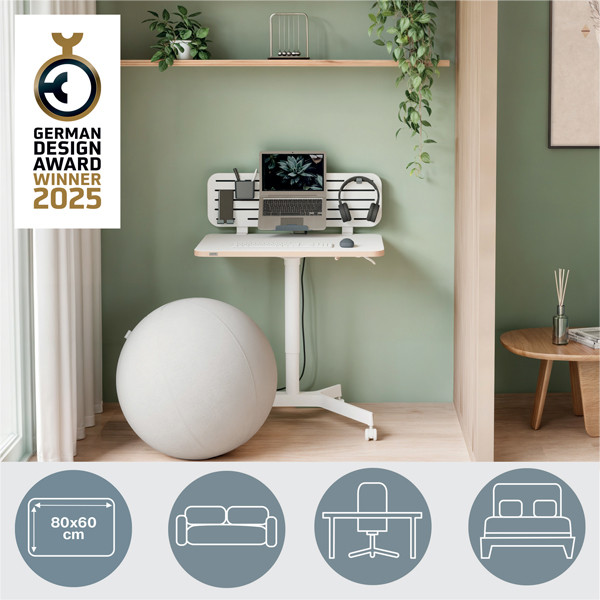 Scrivania Compatta pneumatica Sit-Stand - mobile - 80 x 60 x 75-114 cm - bianco - Leitz