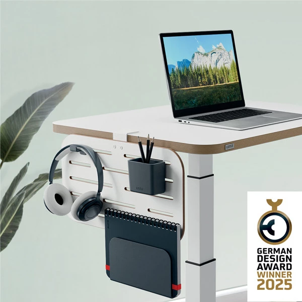 Pannello forato piccolo - per scrivanie compatte Sit-Stand - con portapenne, gancio e portariviste - 42 x 25 x 0,8 cm - grigio chiar o - Leitz
