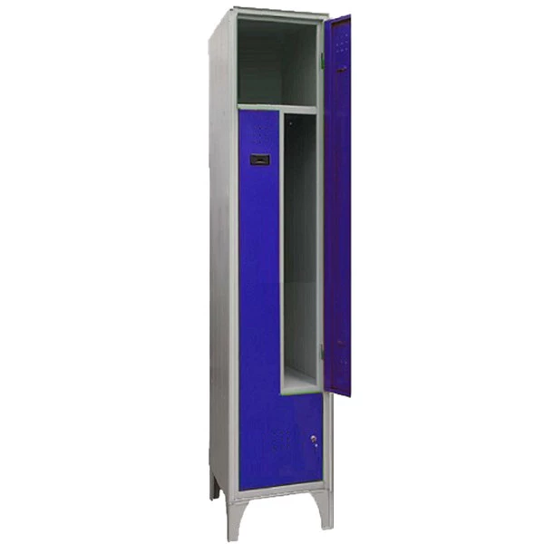 Armadio spogliatoio in metallo salvaspazio - a 2 ante a L - 40 x 50 x 195 cm - grigio/blu - Fasma