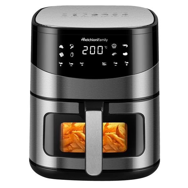 Friggitrice ad aria Arianna - doppia resistenza - 39 x 33,5 x 39,5 cm - 6,5 L - nero - Melchioni family