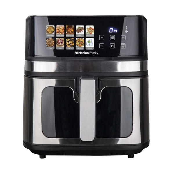 Friggitrice ad aria Gaia Plus - doppia resistenza - 38,8 x 33,7 x 38,5 cm - 8 L - nero - Melchioni family