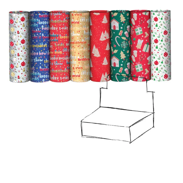 Carta regalo riciclata fantasie natale - 100 fogli - 70x100cm - fantasie assortite - Rex Sadoch