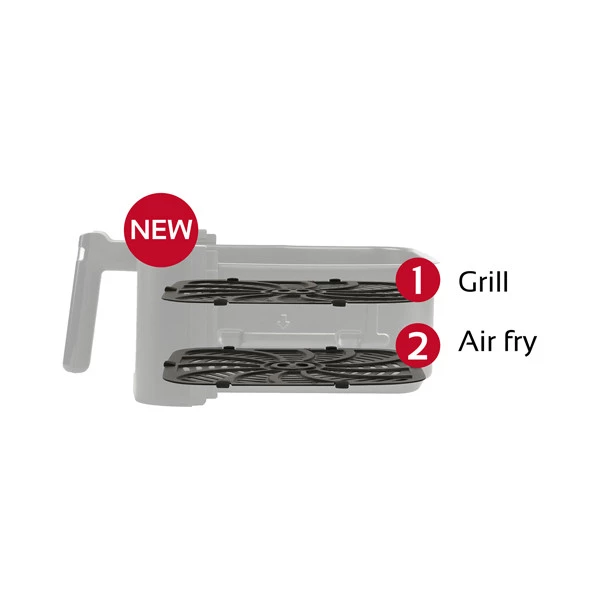 Friggitrice ad aria - a 2 altezze - 6,5 L - 28,5 x 30,5 x 38 cm - nero - Girmi