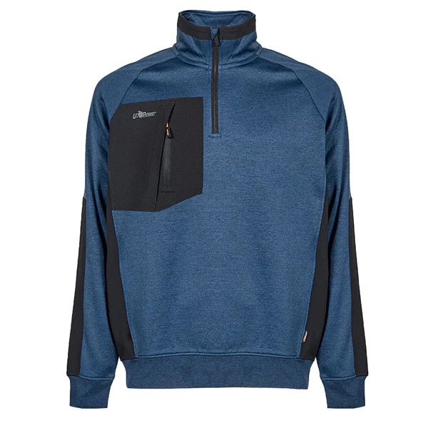 Felpa mezza zip Leeds - taglia L - blu - U-Power