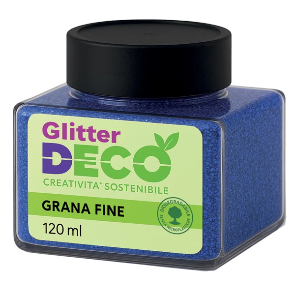 Glitter Bio grana fine - 120ml - blu - Deco