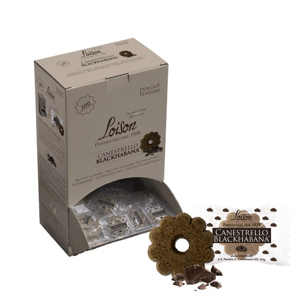 Dispenser biscotti Canestrello BlackHabana - 1250 gr - Loison - conf. 200 biscotti