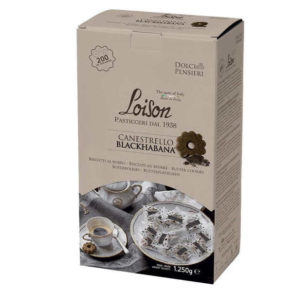 Dispenser biscotti Canestrello BlackHabana - 1250 gr - Loison - conf. 200 biscotti