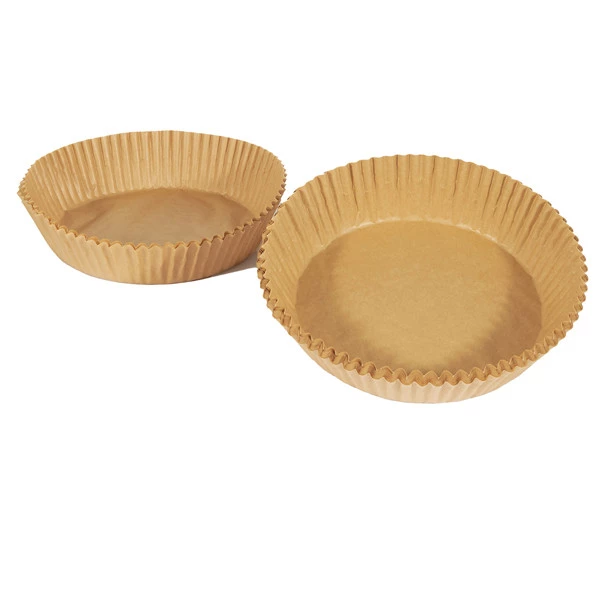 Vaschette cartaforno per friggitrice ad aria - in astuccio - diametro 16 cm - altezza 4,5 cm - avana - Perfetto Kitchen - conf. 50 p ezzi