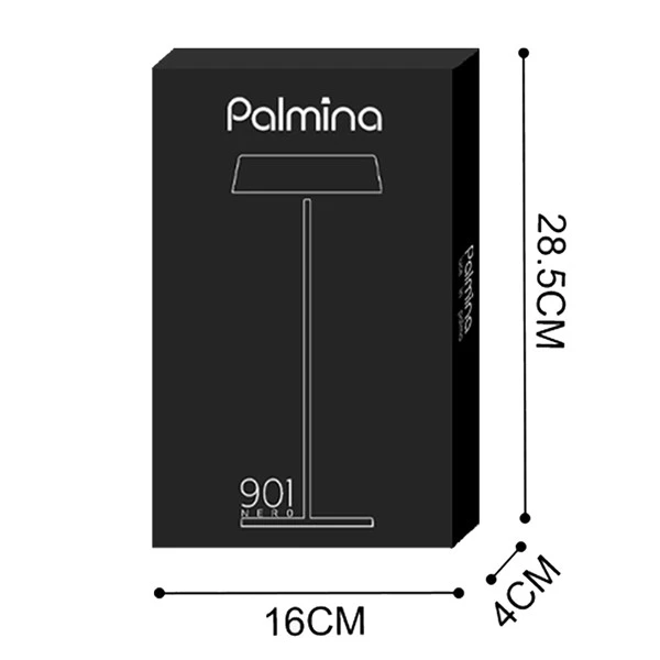 Lampada da tavolo 901 - c/aggancio magnetico - 10 x 30 cm - alluminio - nero - Palmina