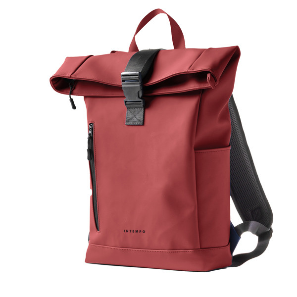 Zaino Roll-top Drop2Go - 30 x 42 x 14 cm - gomma - bordeaux - In Tempo