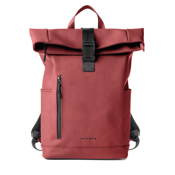 Zaino Roll-top Drop2Go - 30 x 42 x 14 cm - gomma - bordeaux - In Tempo