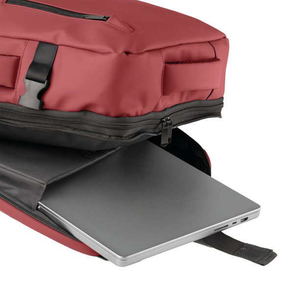 Zaino Travel Backpack Drop2Go - 30 x 15 x 45 cm - gomma - bordeaux - In Tempo