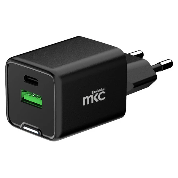 Caricatore USB - 20W - 1 USB-C + 1 USB-A - Nero - MKC Melchioni