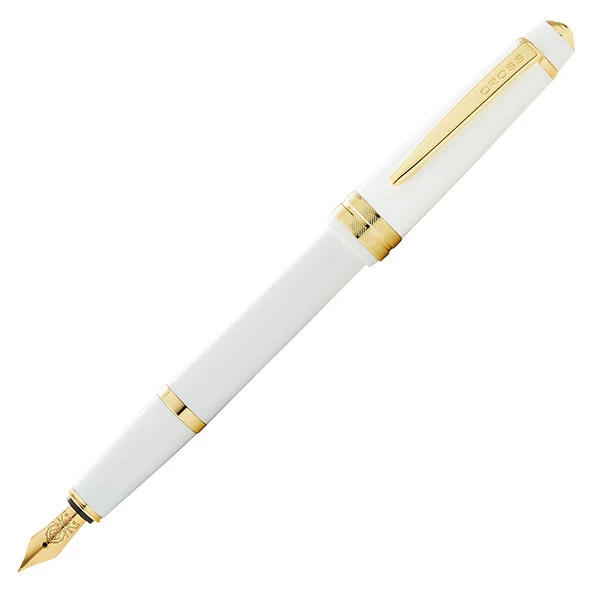 Penna stilografica Bailey Light - punta M - fusto bianco/oro - Cross