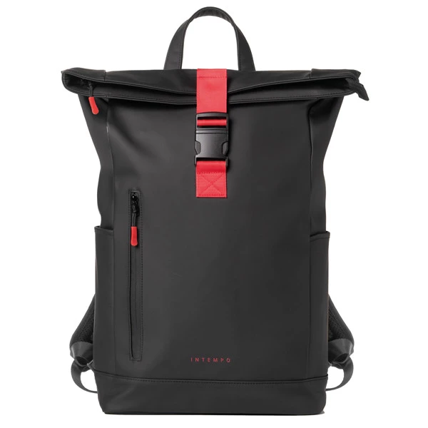 Zaino Roll-top Drop2Go - 30 x 42 x 14 cm - gomma - nero - In Tempo