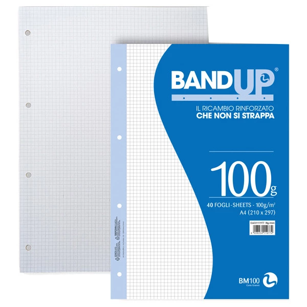 Ricambi BandUP forati rinforzati - A4 - 4mm - 100gr - BM - conf. 40 pezzi