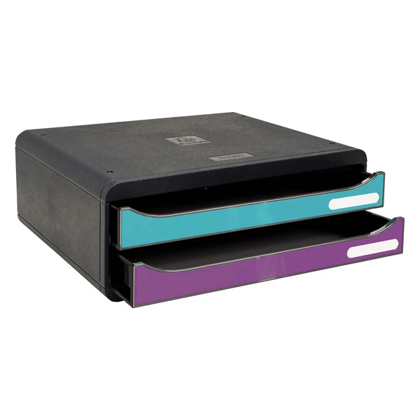 Cassettiera Toolbox - linea Titane - 27 x 35,5 x 13,5 cm - 2 cassetti - colori assortiti - Exacompta