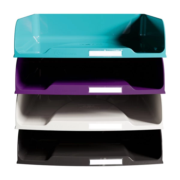 Set 4 vaschette portacorrispondenza Combo - linea Titane - 34,6 x 25,5 x 6,5cm - colori assortiti - Exacompta