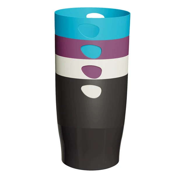 Cestino gettacarte Ecobin - linea Titane - 15 L - colori assortiti - Exacompta - Set 8 pezzi