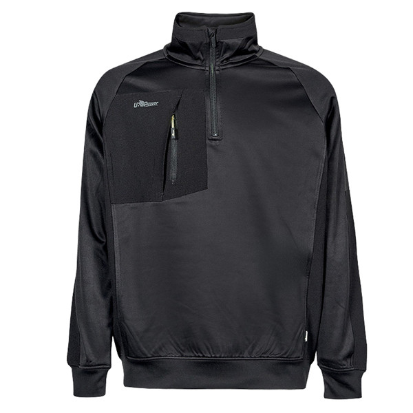 Felpa mezza zip Leeds - taglia XL - nero - U-Power