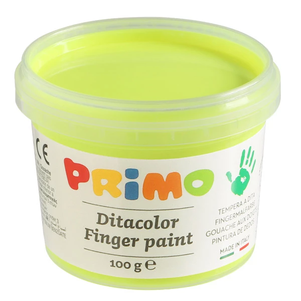 Ditacolor colori a dita - 100ml - c/pennello - valigetta 6 colori fluo - Primo