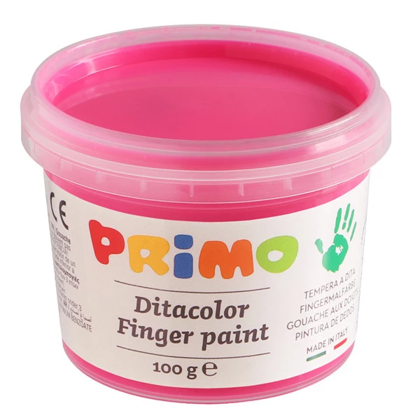 Ditacolor colori a dita - 100ml - c/pennello - valigetta 6 colori fluo - Primo