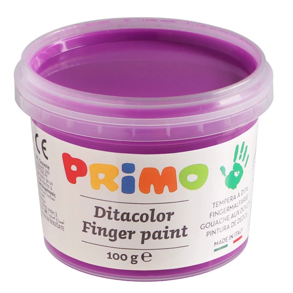 Ditacolor colori a dita - 100ml - c/pennello - valigetta 6 colori fluo - Primo