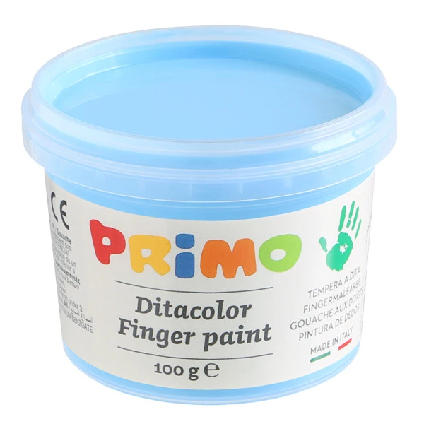 Ditacolor colori a dita - 100ml - c/pennello - valigetta 6 colori pastello - Primo