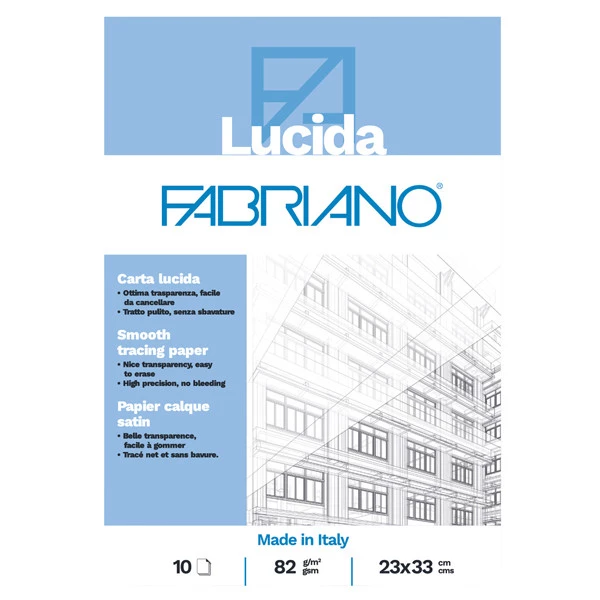 Blocco carta lucida - 23 x 33gr - 10 fogli - 82gr - Fabriano
