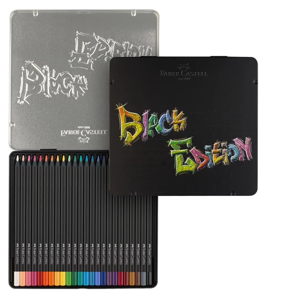 Matite colorate triangolare Black Edition - colori assortiti - Faber-Castell - conf.24 pezzi