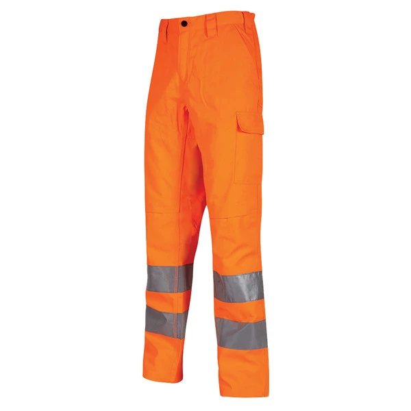 Pantaloni alta visibilit&agrave; Vega - taglia L - arancio fluo - U-Power