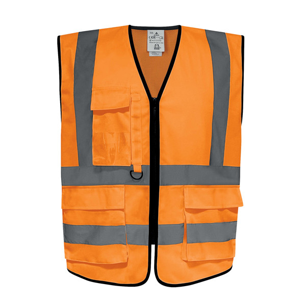 Gilet alta visibilit&agrave; GILPOCK - poliestere riciclato - taglia L - arancio fluo - Deltaplus
