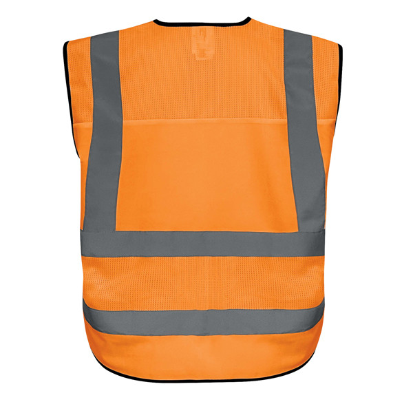 Gilet alta visibilit&agrave; GILPOCK - poliestere riciclato - taglia L - arancio fluo - Deltaplus