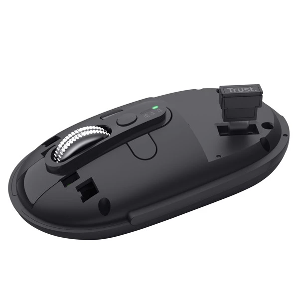 Mouse - ultrasottile - wireless - ricaricabile - Nero - Trust